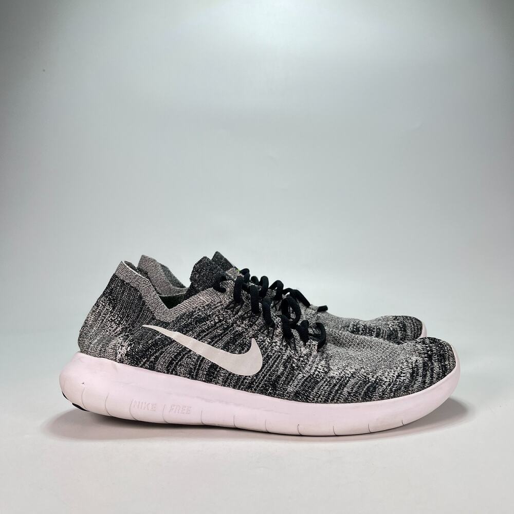 Nike Free RN Flyknit 2017 Oreo Running Shoes 880844-003 Women's Sz 11 Men's 9.5